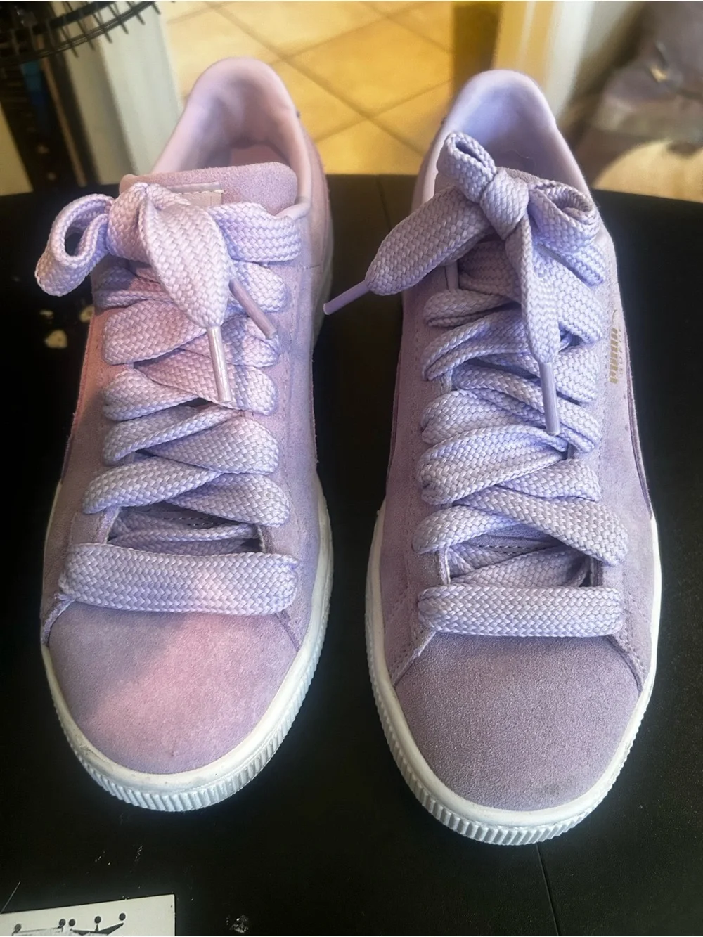 Puma Lilac Suede Women's Lace-Up Sneakers